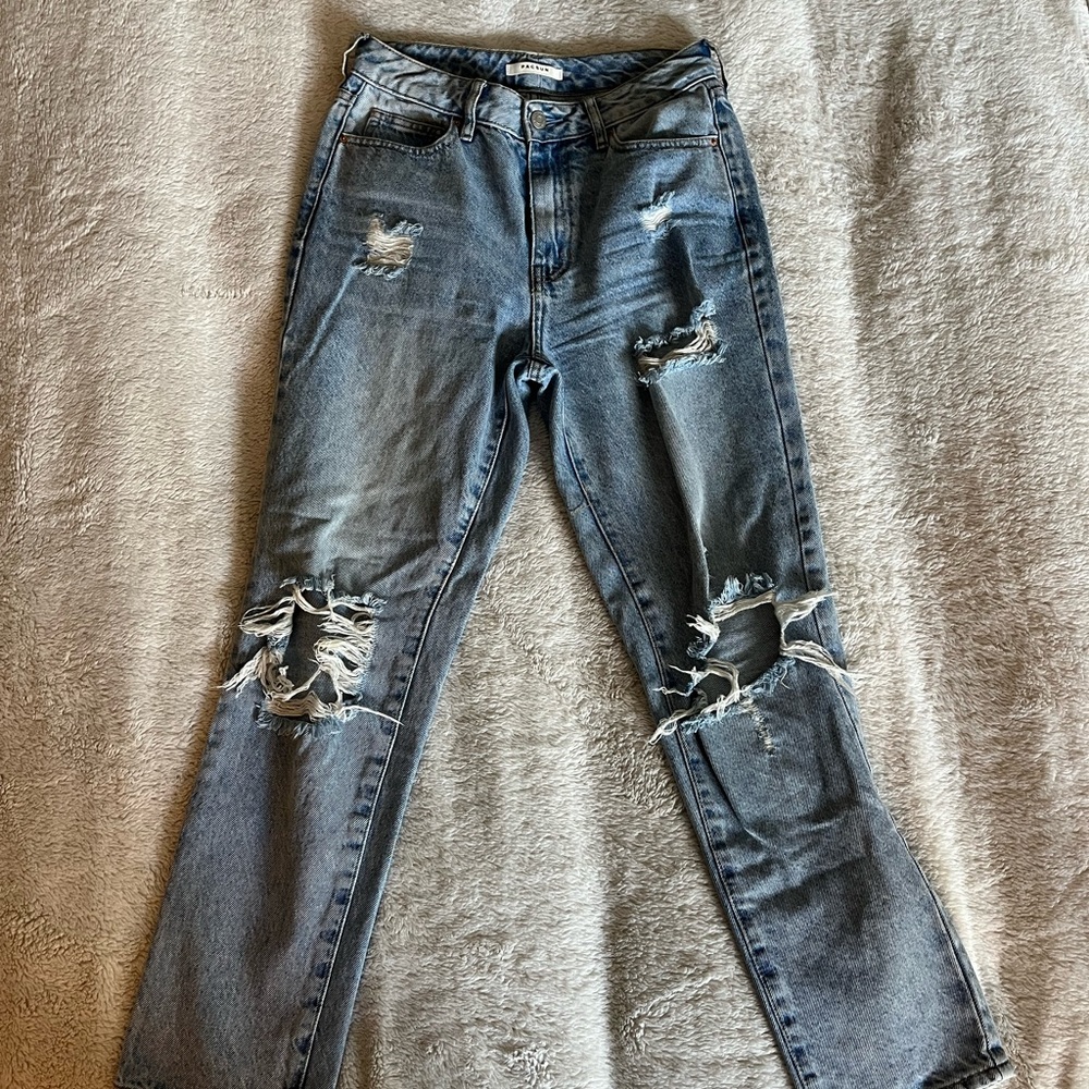 Blue PacSun Ripped Denim Mom Jeans - Picture 3 of 7
